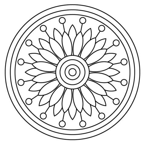 Mandala With Floral Pattern Coloring Page